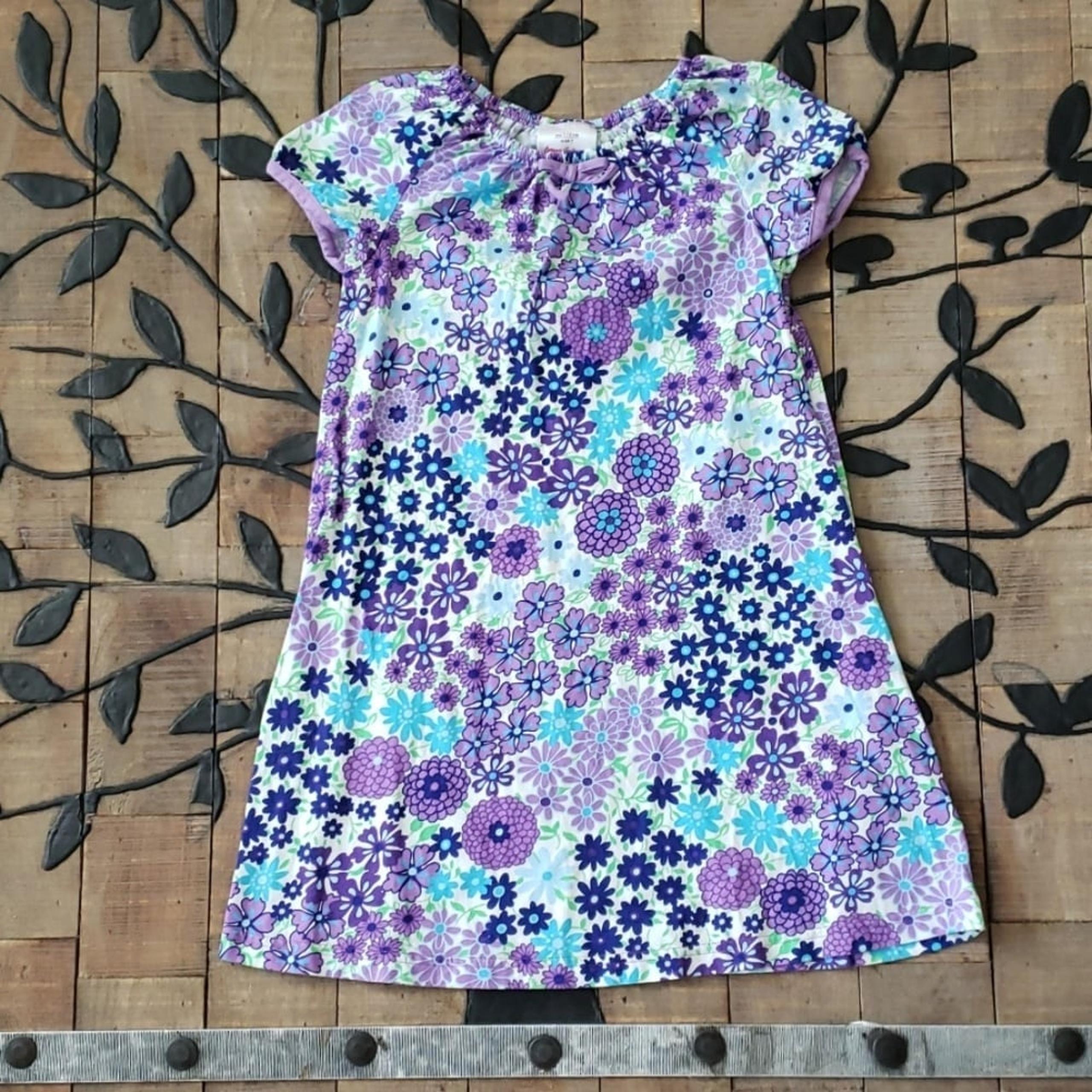 Hanna Anderson size 120 Youth Girls Size 6x 7 floral dress purple