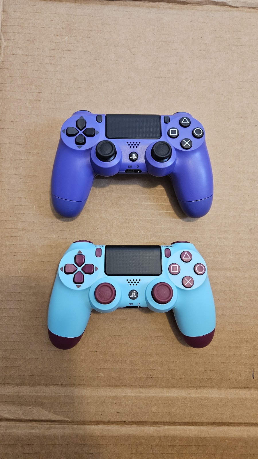 2 berry blue and purple controllers for ps4
