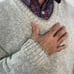 Lands’ End Vintage 90s V Neck Pullover Sweater Marled Ivory Neutrals