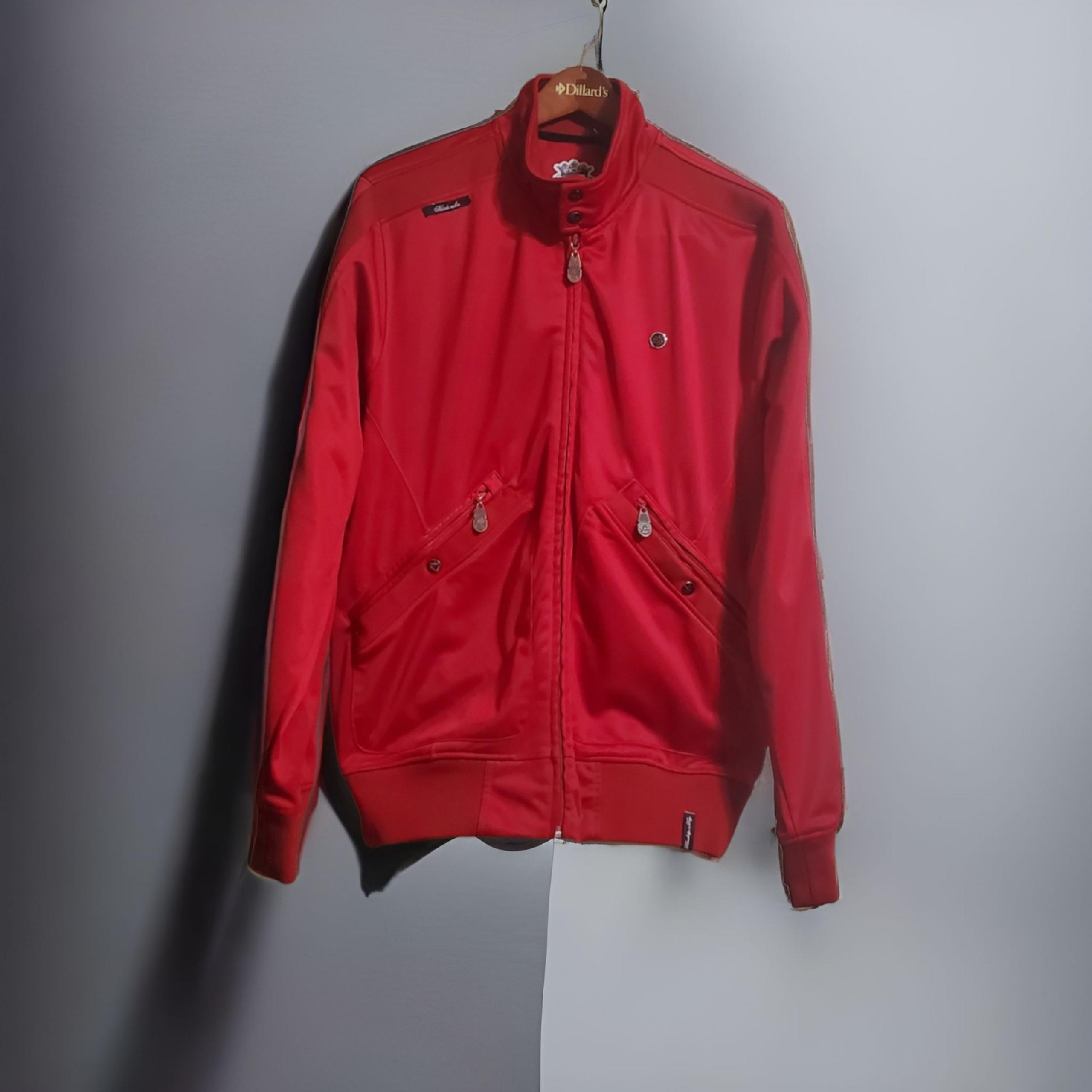 Vtg AKDMKS Track Jacket Red Size Large Members Only Y2K
