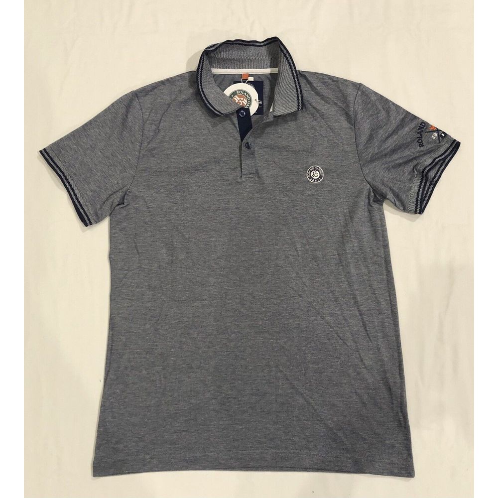 Roland Garros Paris Polo Shirt Mens L Slim Fit Embroidered Logo Short Sleeve 81