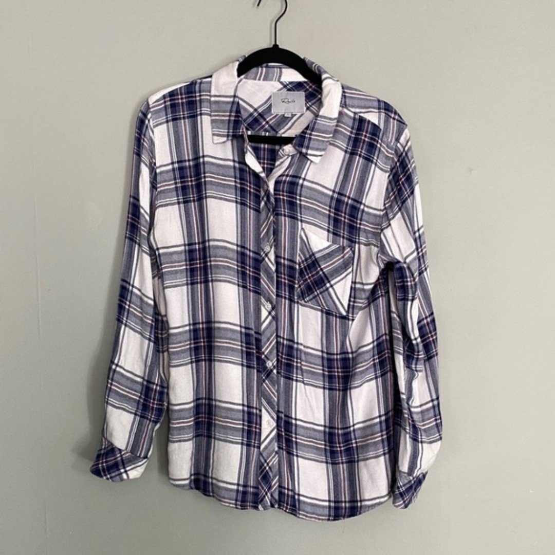 Rails Hunter Button Down in White Dusk Rose size Large