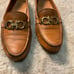 Salvatore Ferragamo Womens Loafers 8 Narrow Made Italy Gold Buckle Tan Comfort