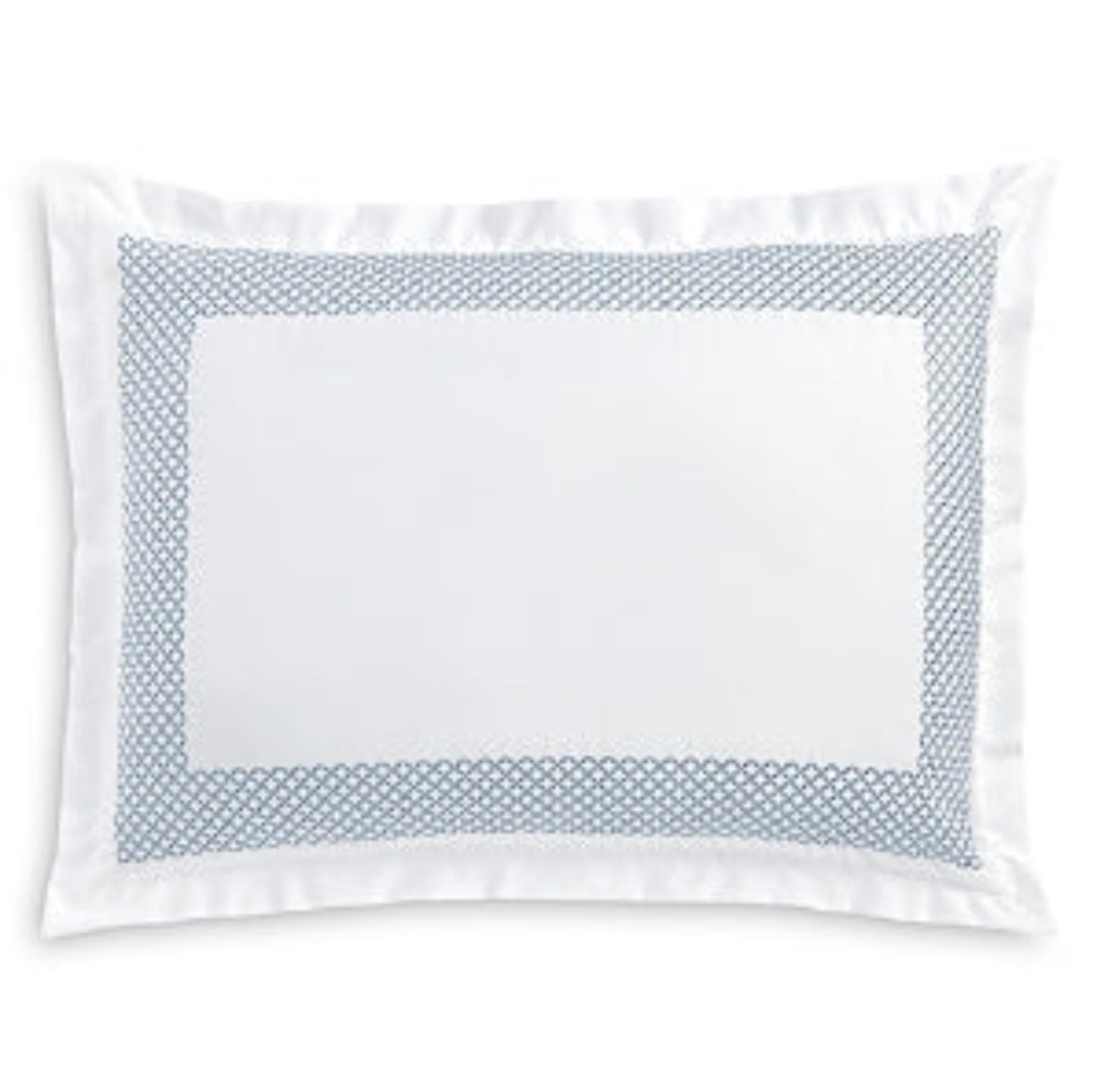Hudson Park Collection Sateen 500TC Pima Cotton King Pillow Sham Embroidered Blu