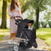 3-Wheel Pet Stroller Foldable Dog Stroller Cart Jogging Stroller w/Cup Holder