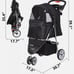3-Wheel Pet Stroller Foldable Dog Stroller Cart Jogging Stroller w/Cup Holder