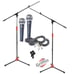 GRIFFIN Microphone Boom Stand, Cardioid Dynamic Mic, XLR Cable, & Clip (Pack of