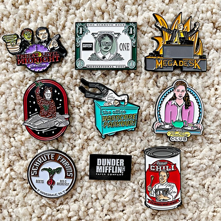 The Office Enamel Pins (lot of 9) Dunder Mifflin Gifts