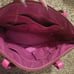 Large vintage Fossil Pink cowhide leather satchel bag back pocket + inside GUC