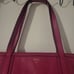 Large vintage Fossil Pink cowhide leather satchel bag back pocket + inside GUC