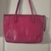 Large vintage Fossil Pink cowhide leather satchel bag back pocket + inside GUC