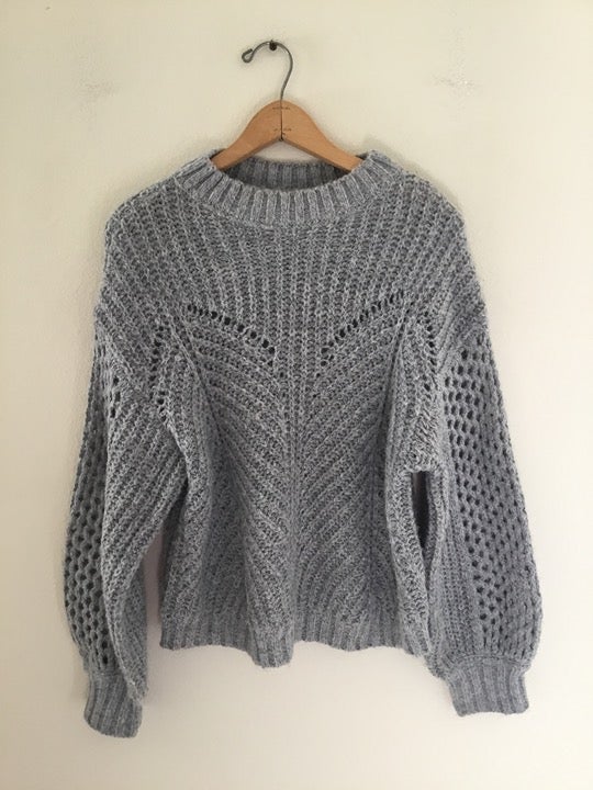 Amuse Society Open Knit Powder Blue Sweater with Full Sleeves is NWOT! MEDIUM