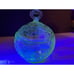 Vintage Vaseline Glass etched hearts and flowers unique shape dish w/ lid GLOWS