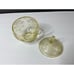 Vintage Vaseline Glass etched hearts and flowers unique shape dish w/ lid GLOWS