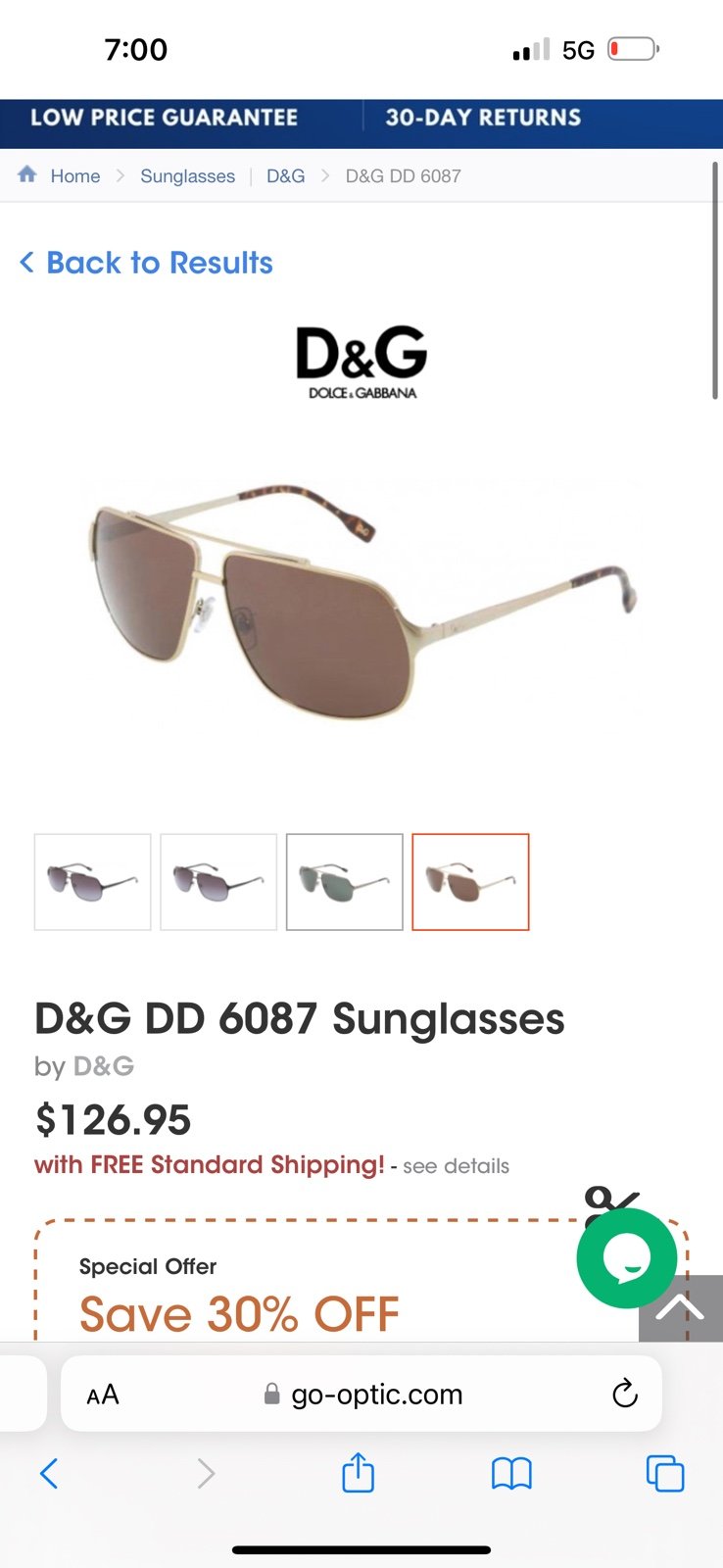 D&G DD 6087 Sunglasses