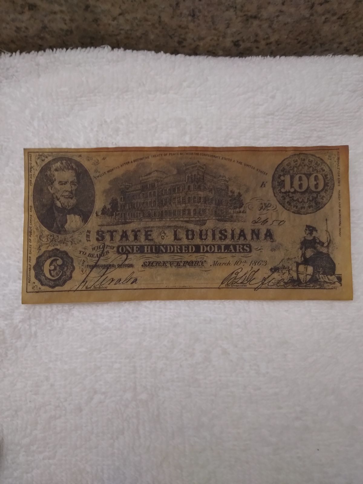 1863 100 dollar bill