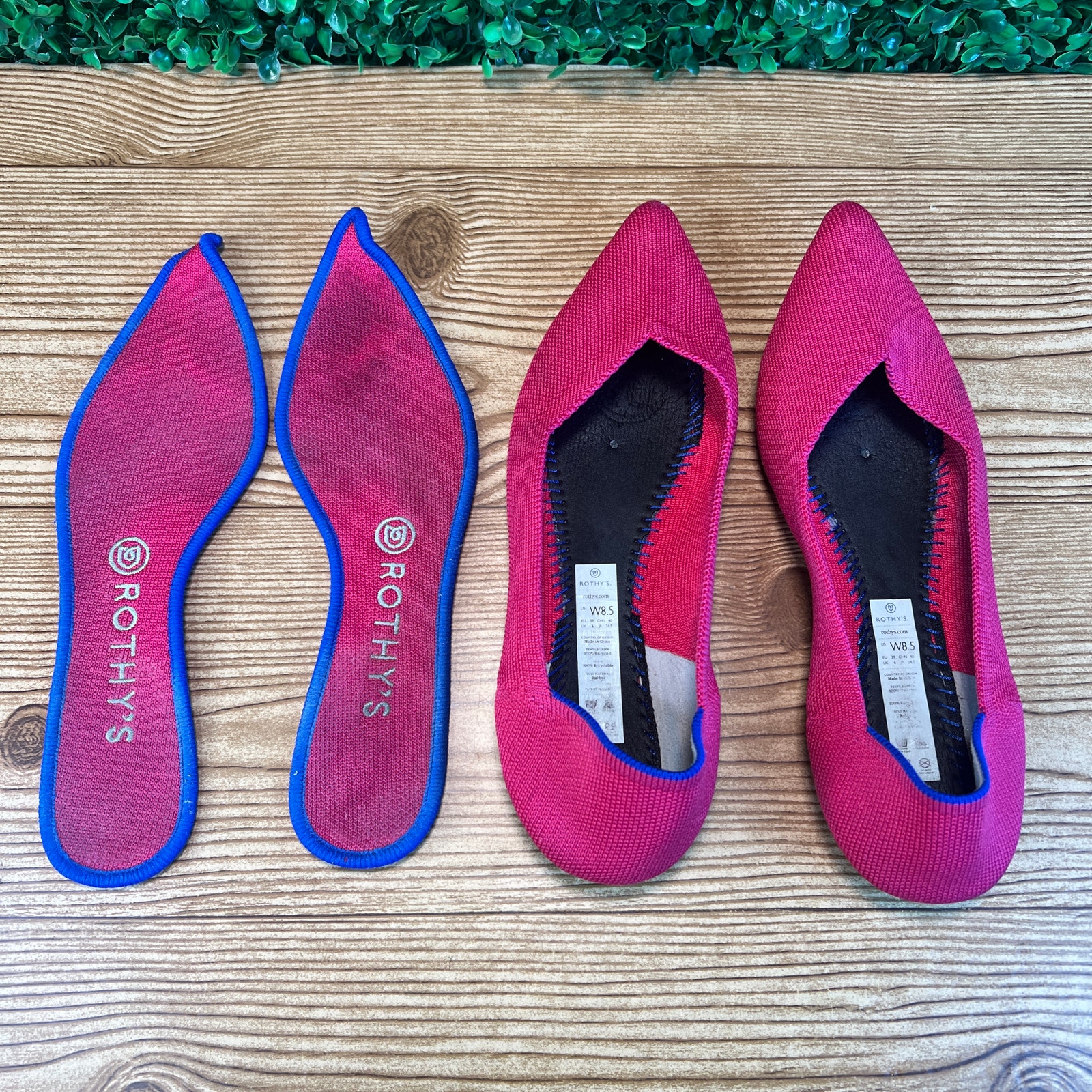 Rothy's Hot Pink Luxury Ballet Flats Retired Sz W8.5