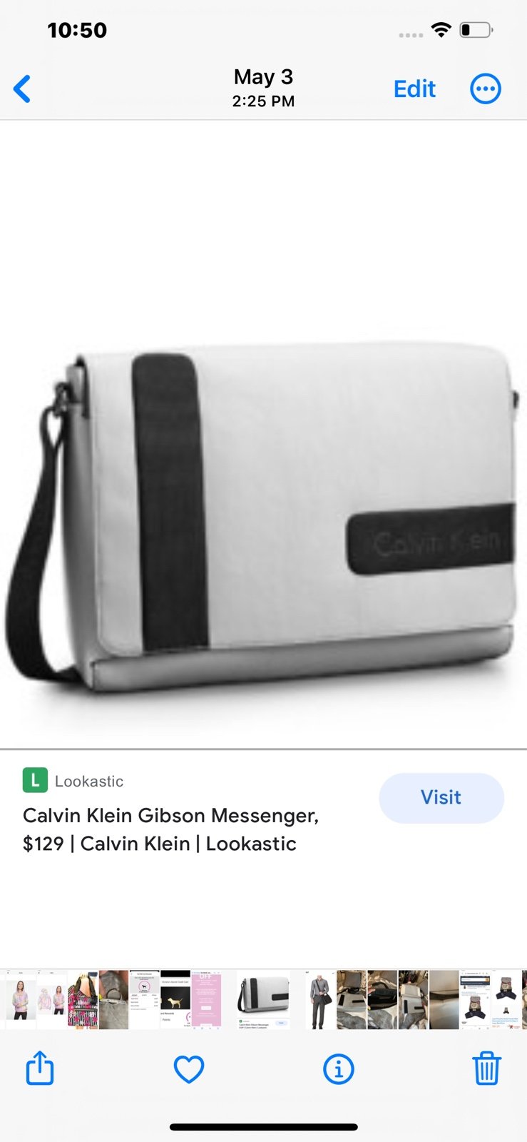 Calvin Klein Ck Gibson messenger bag/unisex laptop tablet bag logo leather grey
