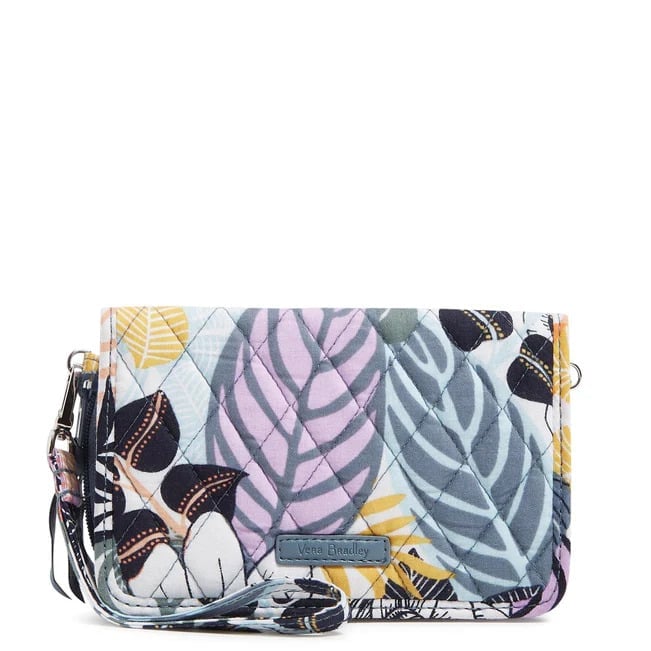 NEW Vera Bradley RFID 3-in-1 Crossbody Bag in cotton Palm Floral pattern