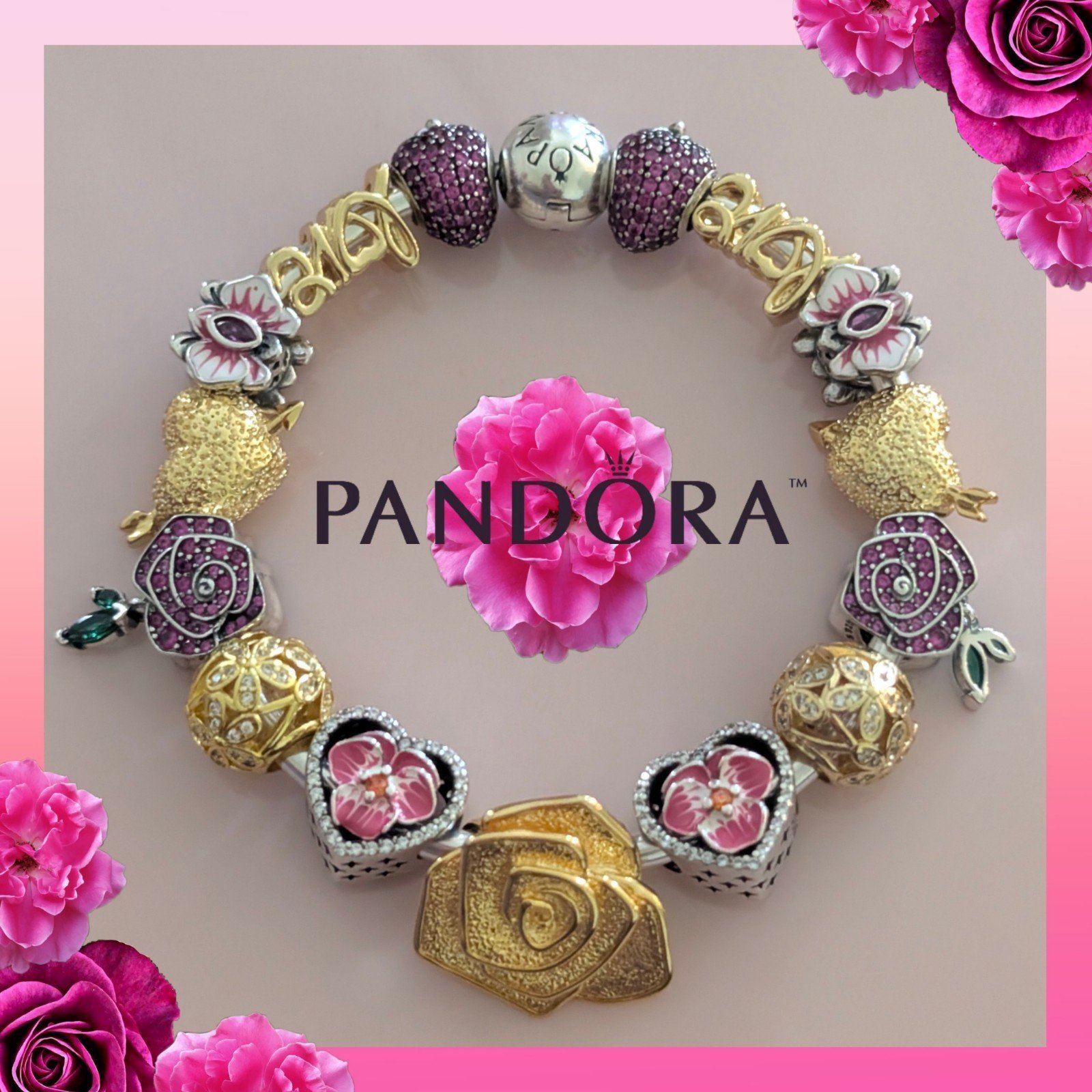 Pandora Bracelet & S925 Charm Bundle - All Sizes available