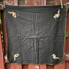 Black Mid Century Card Table Tablescloth