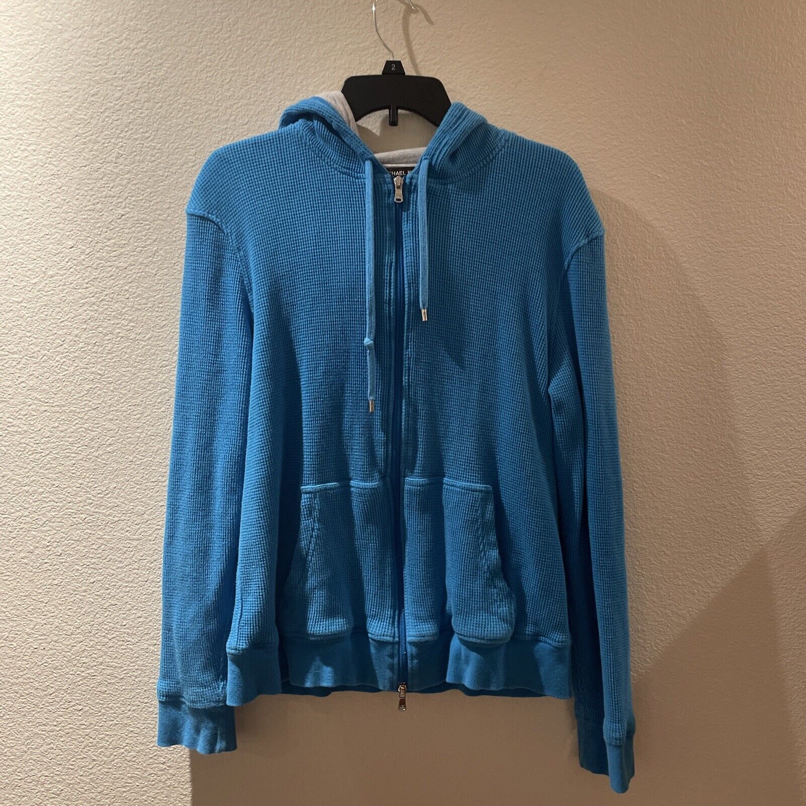 michael kors, blue hoodie, L