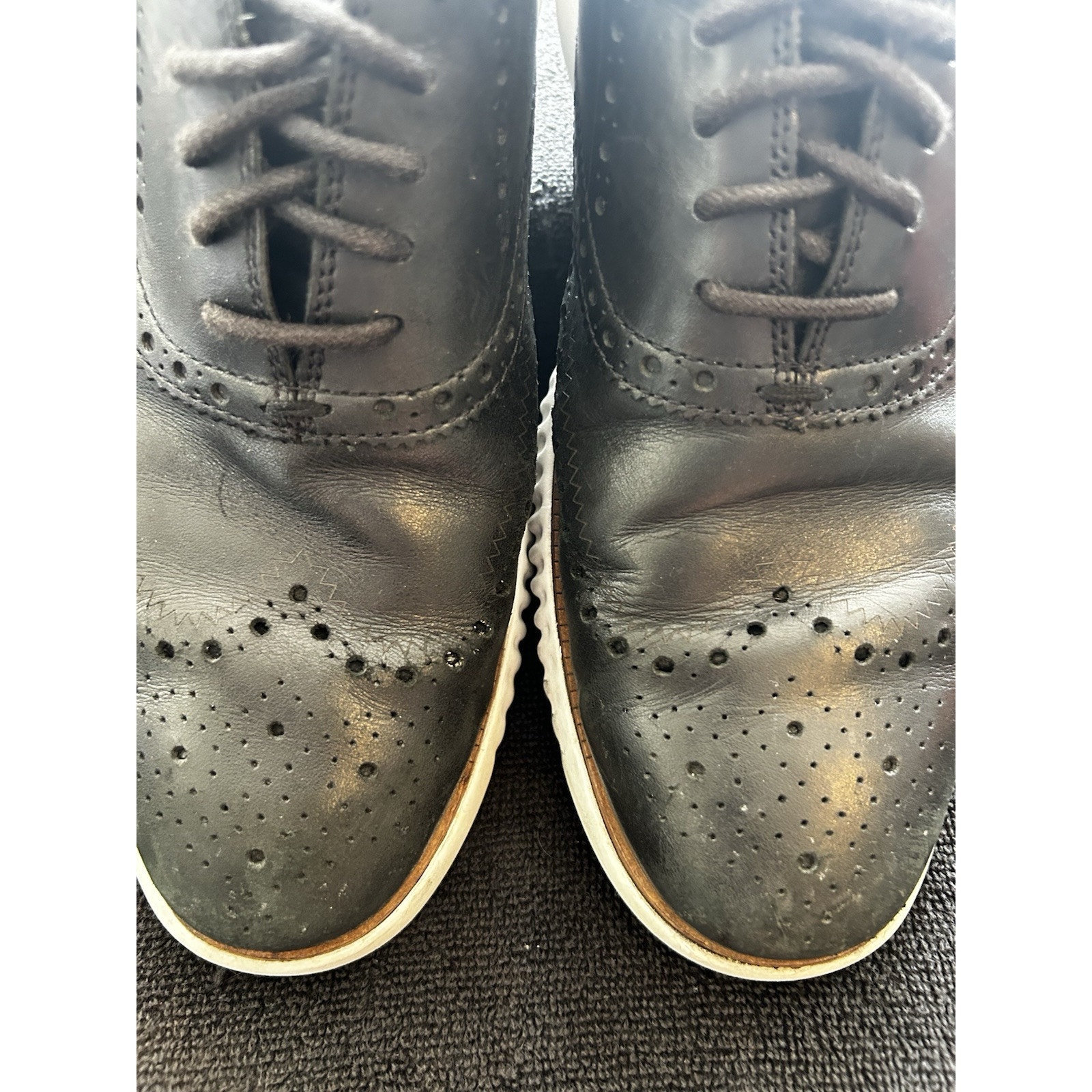 Cole Haan Mens 2.Zerogrand Laser Wingtip Oxford 10, Black/white