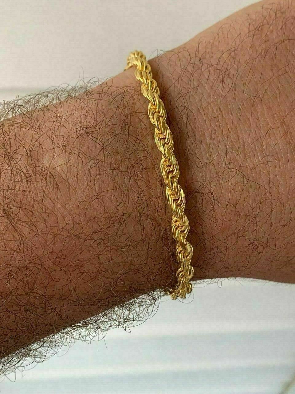 Gold Rope Bracelet 925 Sterling Silver