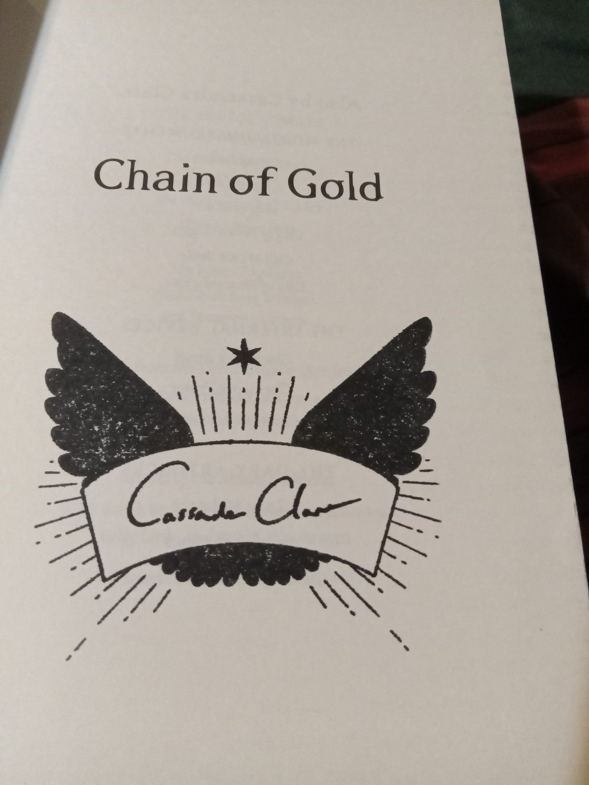 Fairyloot Chain of Gold The Last Hours by Cassandra Clare (signed) collectors