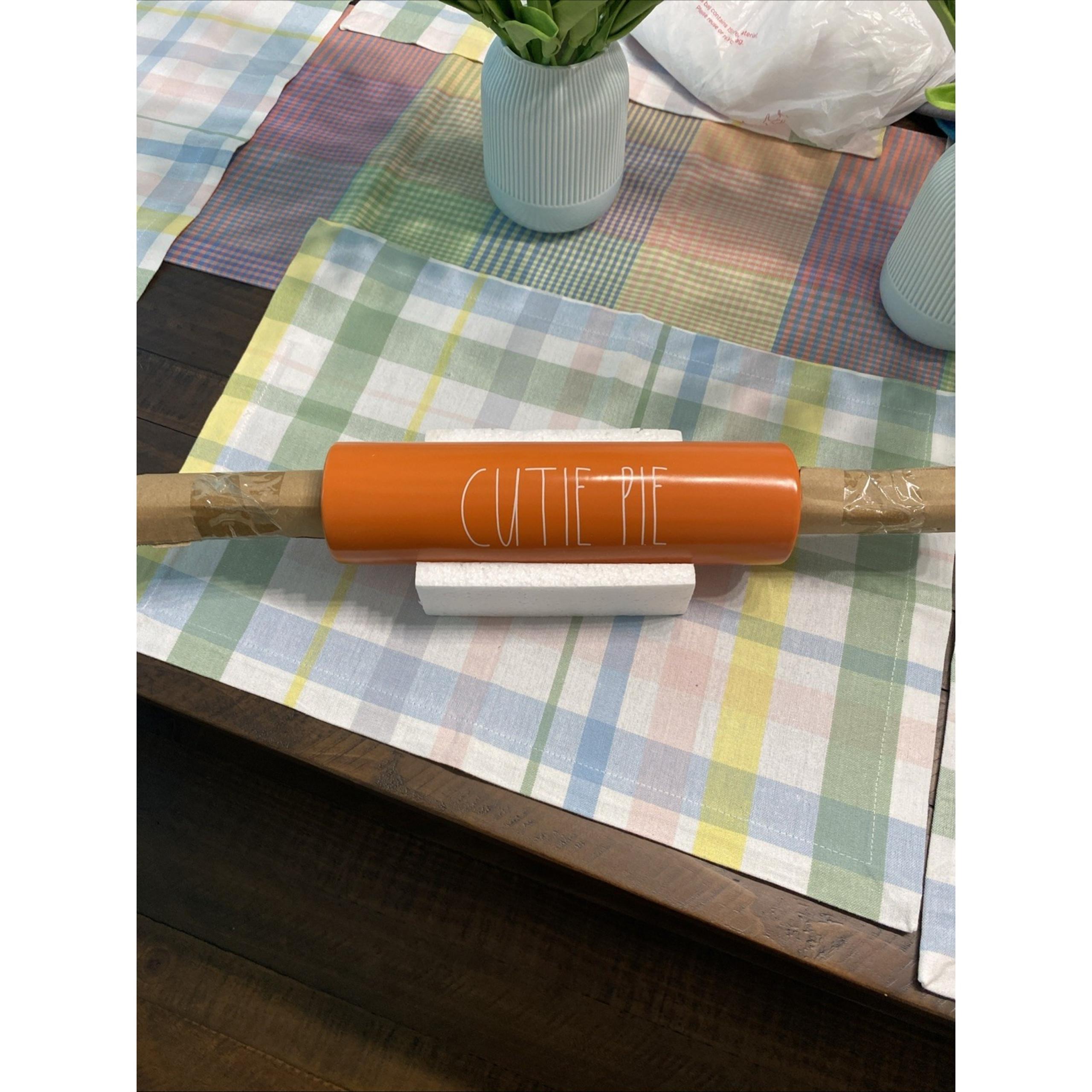 Brand New in Box Rae Dunn "Cutie Pie" Rolling Pin in A Burnt Orange Shade
