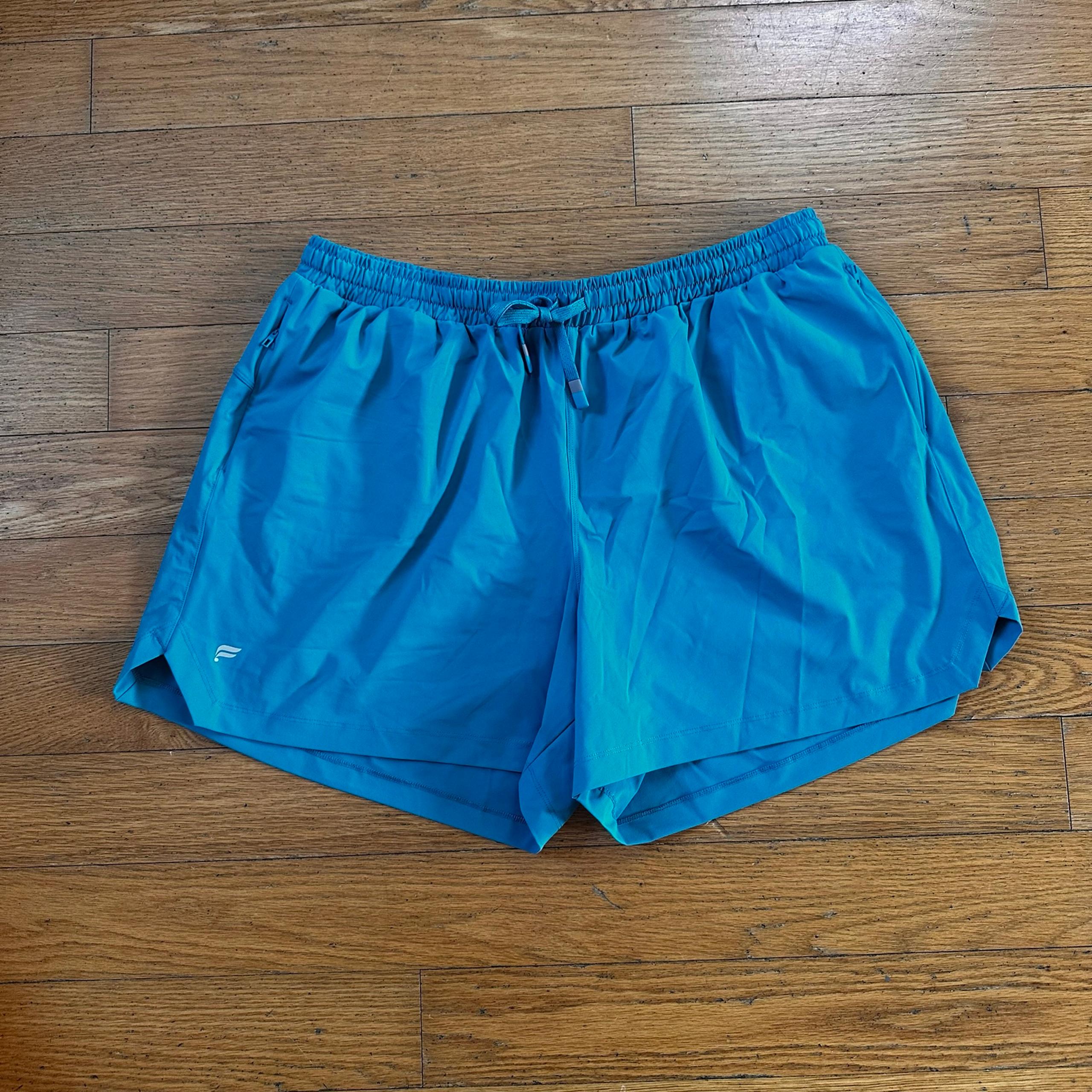 Women’s Fabletics lined running workout gym shorts size 2XL new blue
