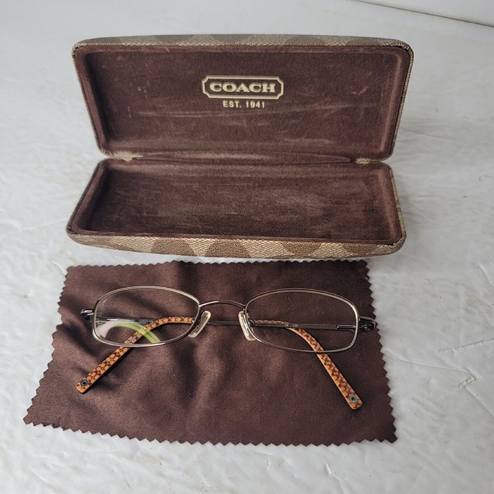 Coach Eyeglasses CE135 Jamie 109 Tan Frame Rectangular w Case and Cloth