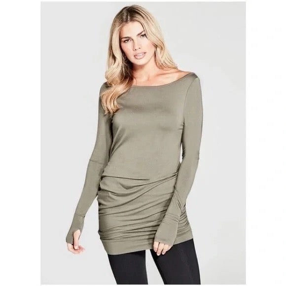 Marciano Angelica Green One Shoulder Tunic