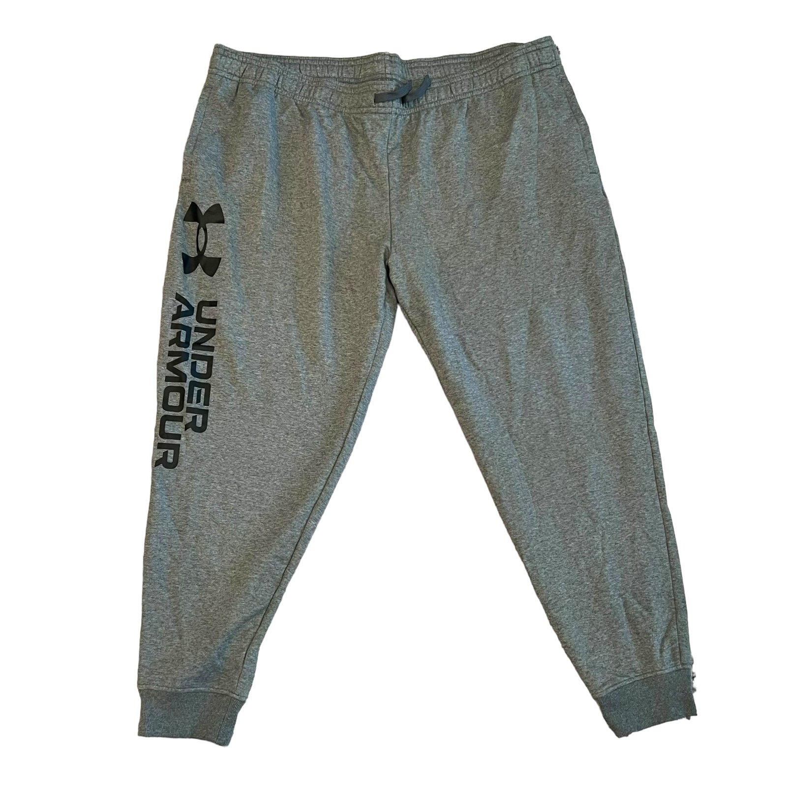 Under Armour Men's Rival Fleece Joggers Size 4XL Heather Grey Drawstring Pockets