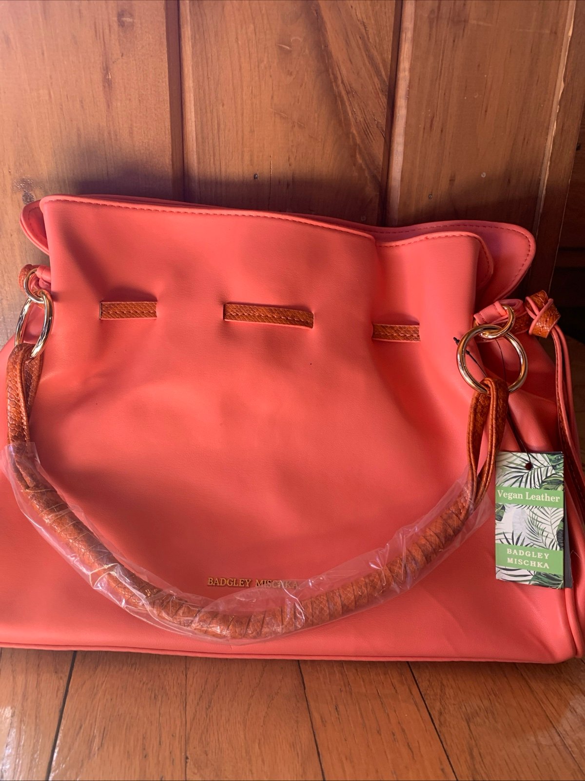 Badgley Mischka coral bag