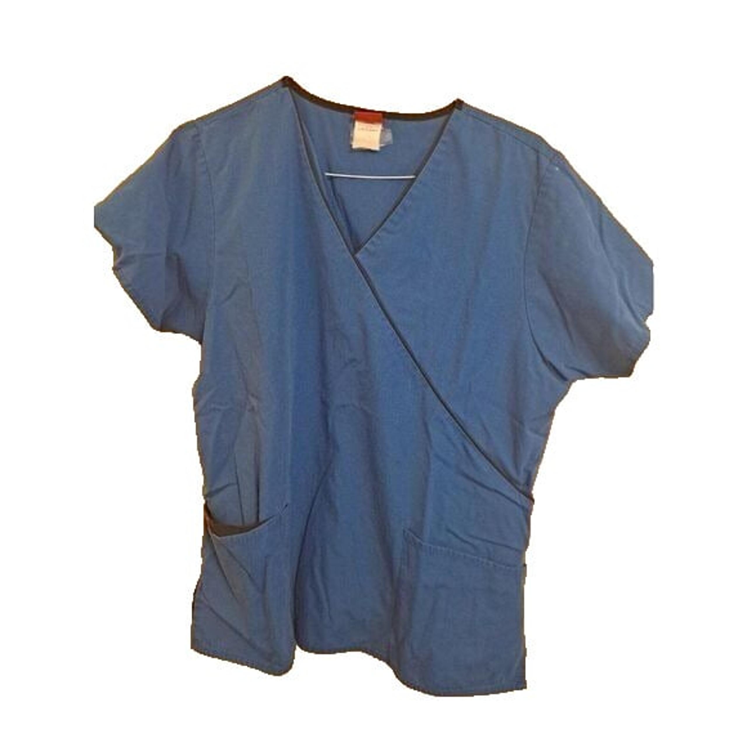 Dickies Women's royal blue mock wrap scrub top Large V Neck
