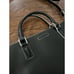 Vera Bradley Black Leather Satchel Crossbody Handle White Accents 13 X 10 X 3