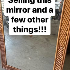 Mirror-Rectangle Wall Mirror in Rattan & Bamboo
