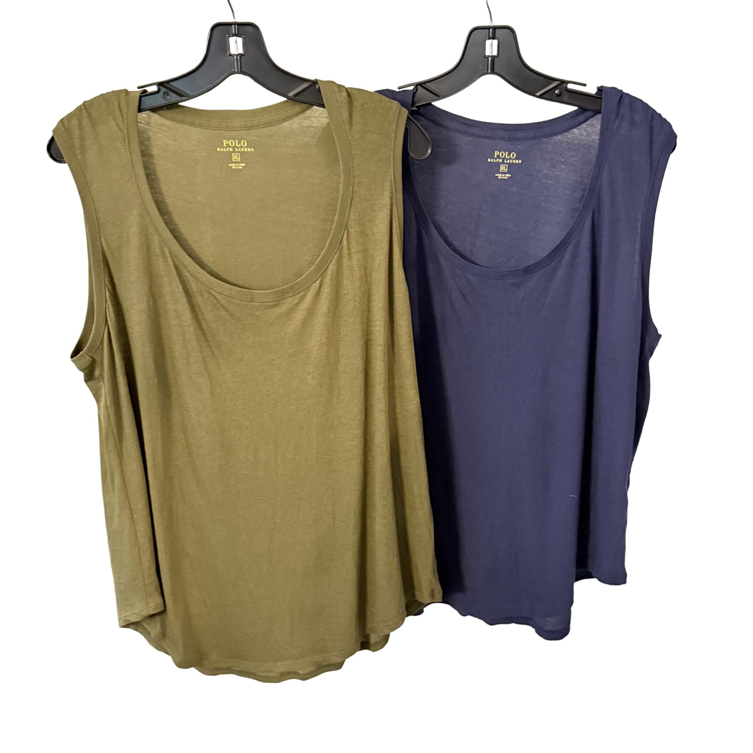 Polo Ralph Lauren LOT OF 2 Women’s Tank Tops 1- Green 1- Navy Sz XL