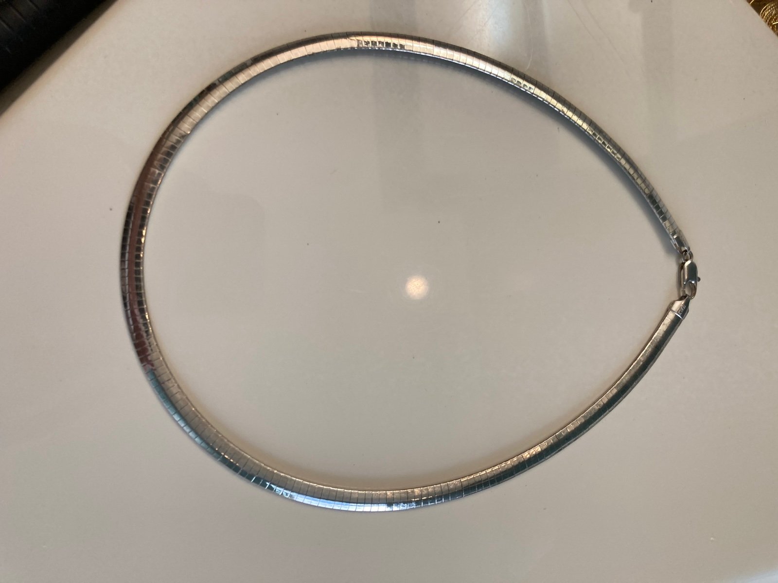 Sterling Silver Omega Necklace 18”