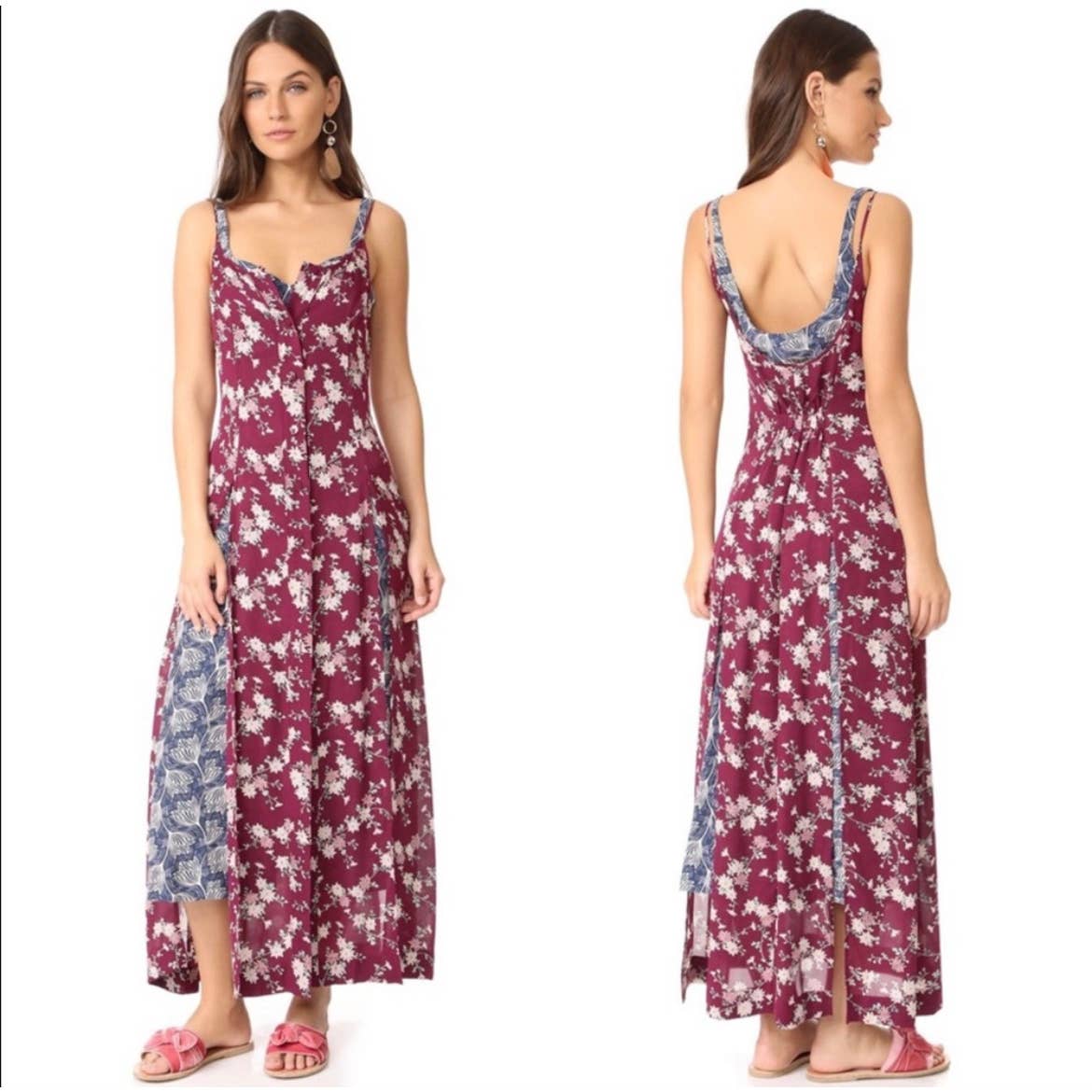 Cinq A Sept Nathalia Layered Floral Silk Maxi Dress
