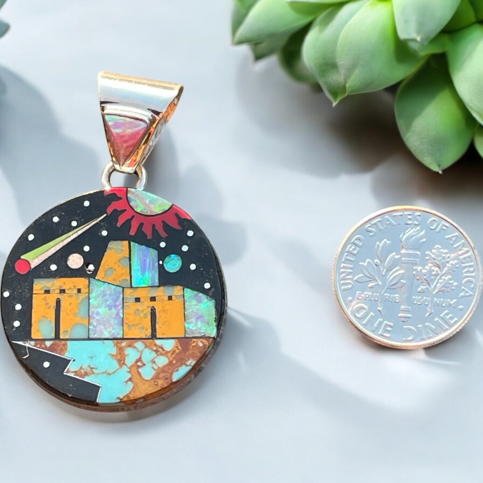 Native American galaxy pendant