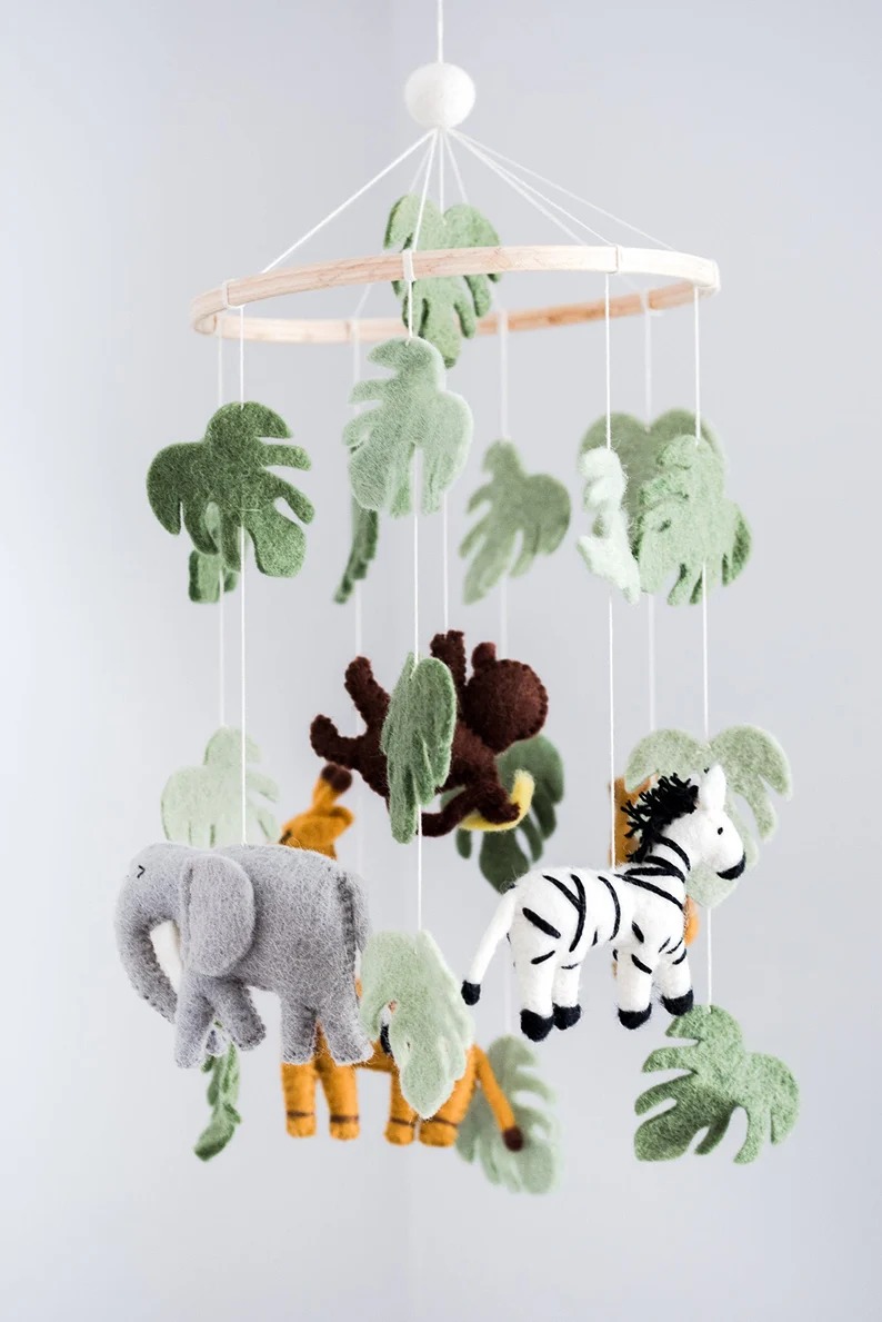 Felt Jungle nursery mobile