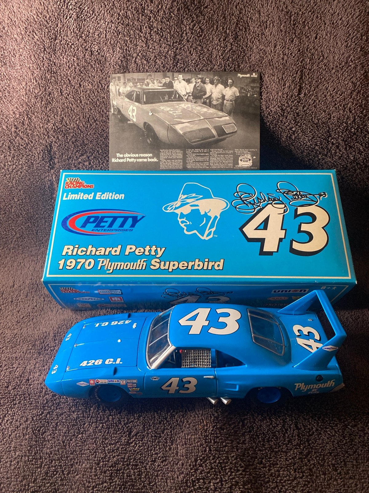 NASCAR # 43 Richard Petty 1970 Plymouth Superbird 286 of 1002