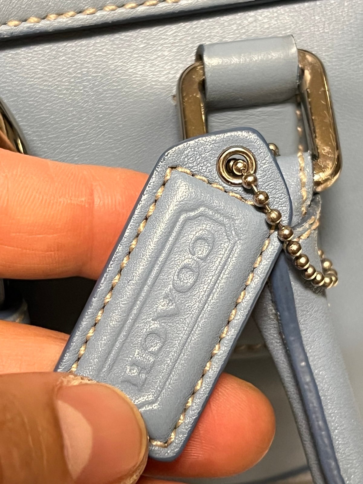 COACH All Leather Blue Soho Handbag Shoulder Bag 9550