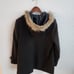 Cole Haan Wool Blend Faux Fur Trim Hooded Coat, Green Size 10