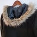 Cole Haan Wool Blend Faux Fur Trim Hooded Coat, Green Size 10