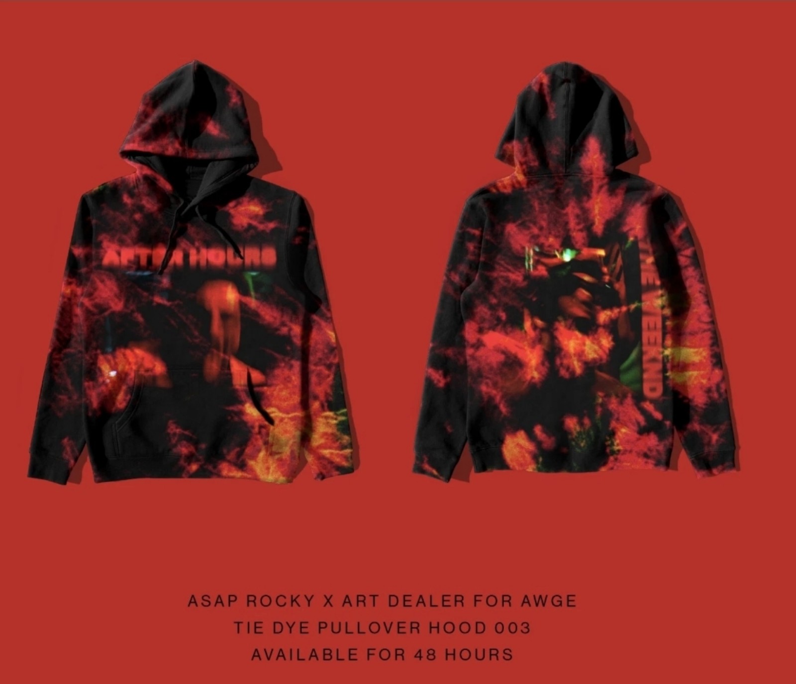 The weeknd after hours ASAP rocky x art dealer for AWGE tie die hoodie size M