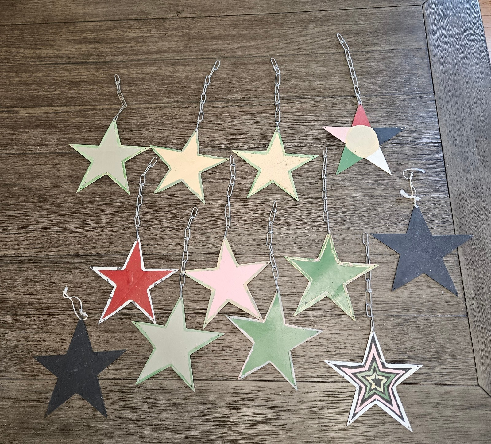 Vintage Rustic Metal Stars Hanging Home Decor Crafting Lot Of 12