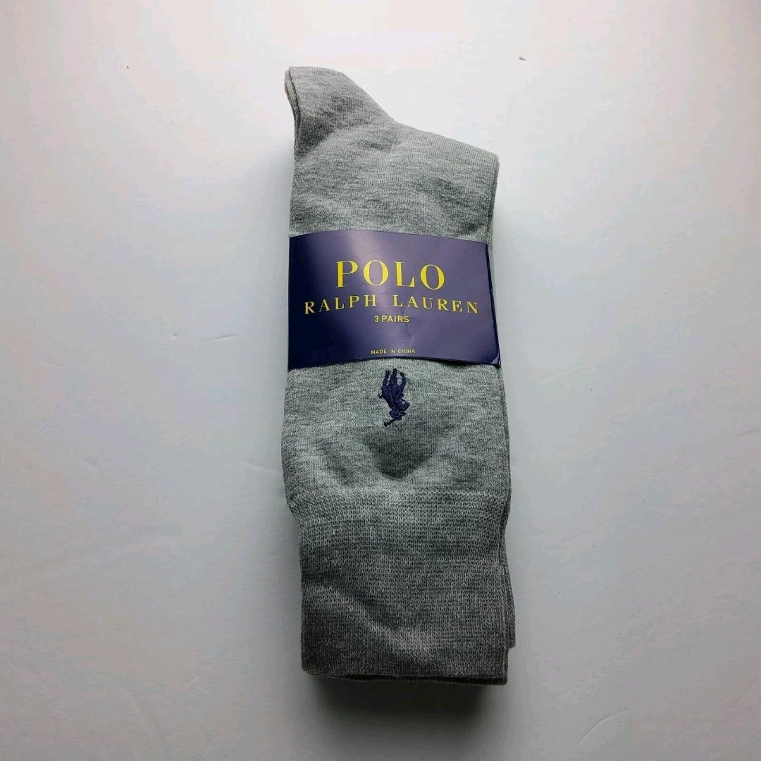Polo Ralph Lauren Men's 3 Pair Pack Crew Business Dress Socks One Size